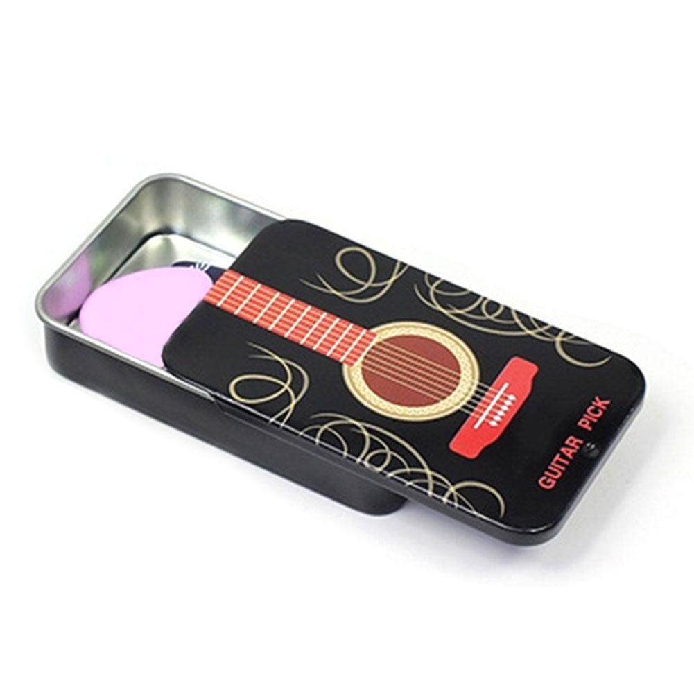 Gitaar Pick Sliding Cover Opbergdoos Draagbare Kleine Akoestische Elektrische Gitaar Pick Holder Case Tin Box Gitaar Gadget