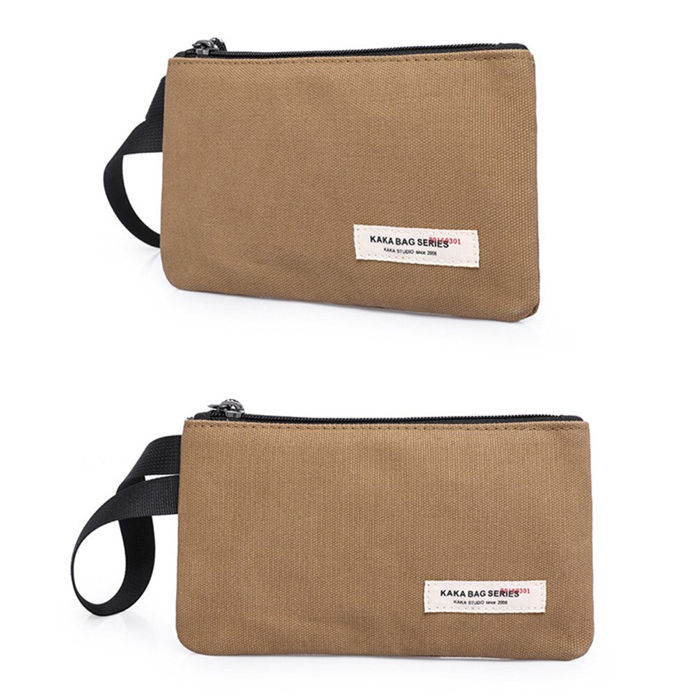 Man Casual Pouch Kleine Mode Eenvoudige Canvas Rits Telefoon Houder Clutch Envelop Tas Veelzijdige & Duurzaam Hoge Capaciteit Kleine