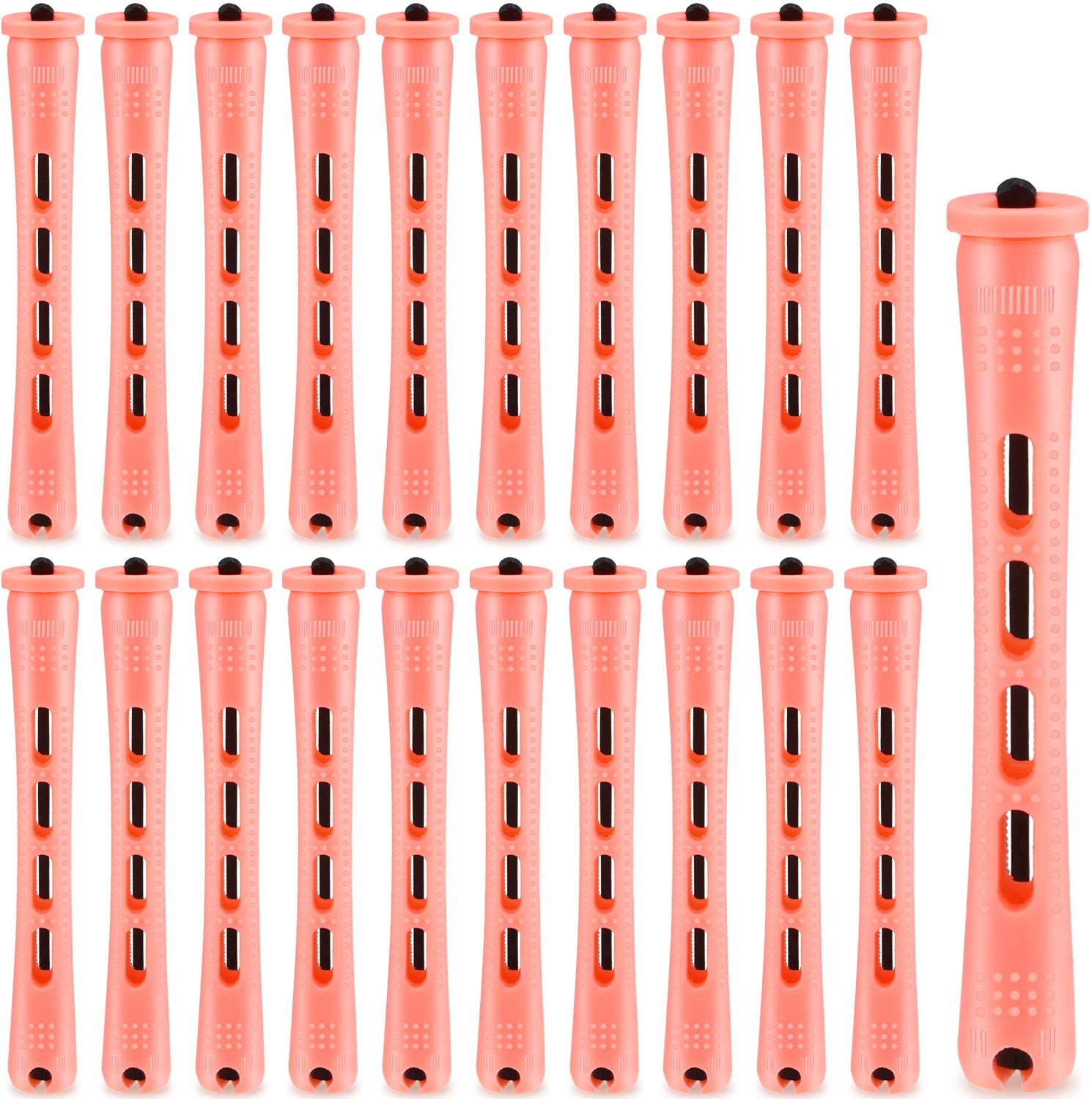 60 Pieces Hair Perm Rods Plastic Cold Wave Rods Hair Curling Roller Hair Styling Hairdressing Tools: 60pcs Shell Pink