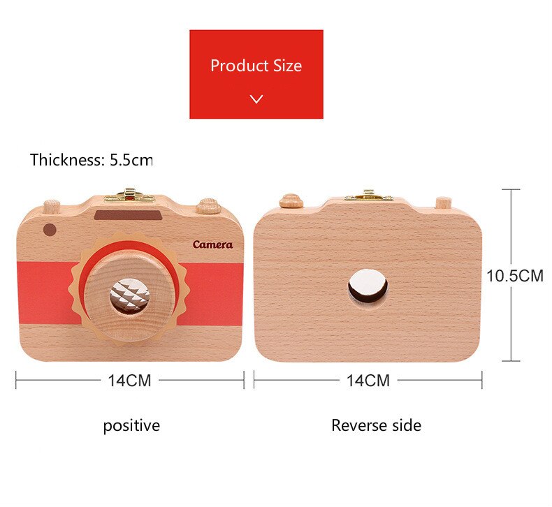 Wooden Children's Camera Toy Baby Teeth Box Baby Teeth Storage Box Fetal Hair Preservation Memorial Box Ornaments Precious