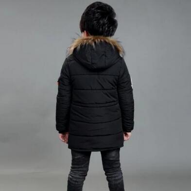 Chaquetas de invierno para niños, Parkas de plumón para niños de 5 a 15 años, abrigos con capucha, prendas de vestir de invierno con Cuello de piel
