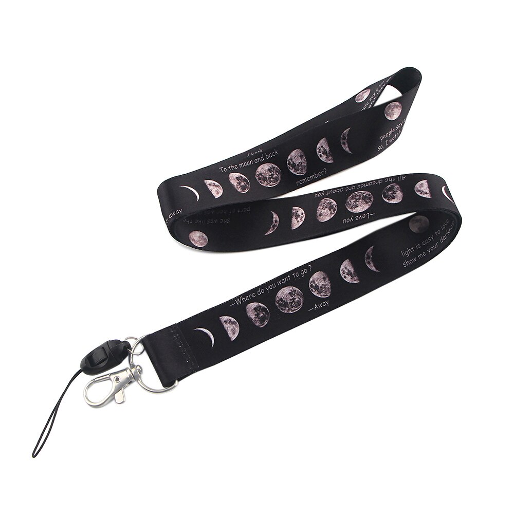 CB1109 Moon Cute Yoga Neck Strap Lanyard for ID Card Key Chain USB Badge Holder Keychain Straps Rope DIY Lariat Lanyard: 4