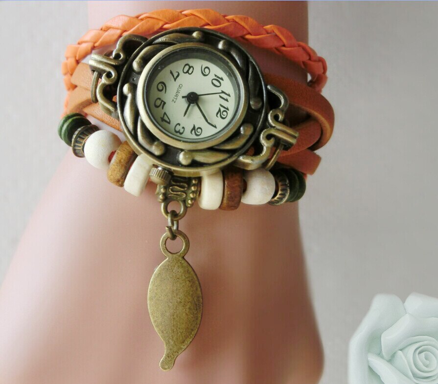 bracelet watch female students children leaf pendant quartz watch manufacturer restoring ancient ways