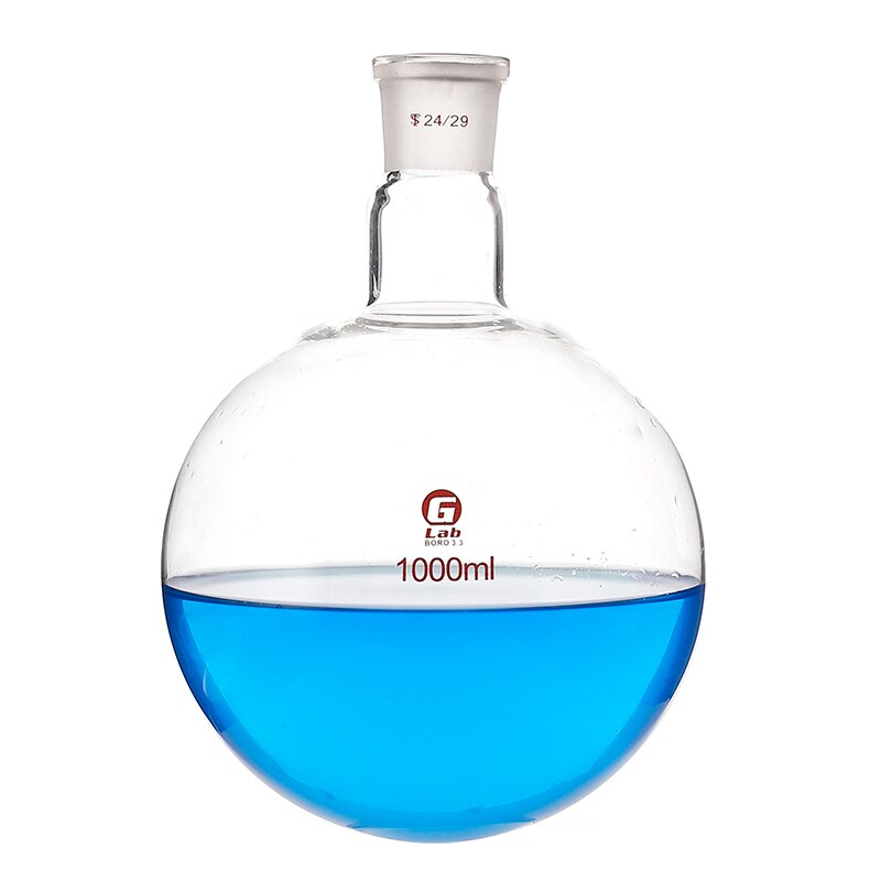 Termo de fondo redondo de un solo cuello para laboratorio, frasco de de 25ml/50ml/100ml/150ml/250ml/500ml/1000ml, calibre 24MM