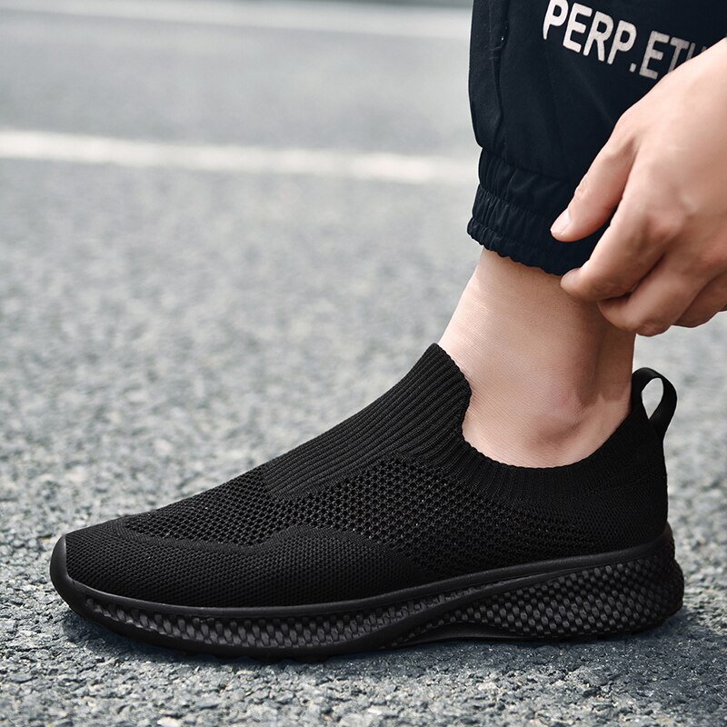 Hommes Tennis chaussures sans lacet Jogging Sport chaussure homme baskets respirant antidérapant Fitness entraînement chaussures