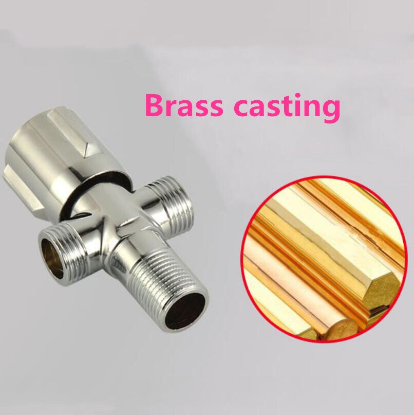 G1/2*1/2 Double Outlet Brass Cold Water Angle Valve Kitchen Bathroom Accessories Water Heater Angle Valves