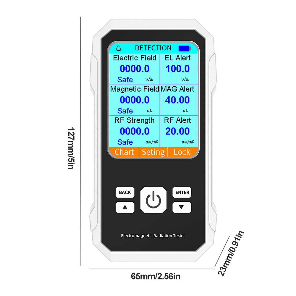 Rilevatore di radiazioni elettromagnetiche schermo a colori retroilluminato misuratore EMF campo elettrico campo magnetico Tester di radiazioni RF allarme sonoro