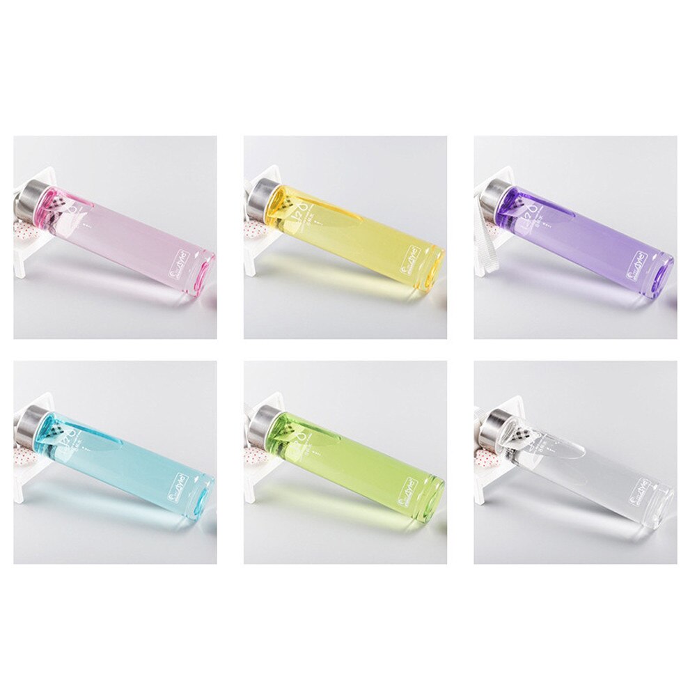 Frosted Plastic Straight Water Cup Students' Hands On Transparent Lovers Cup Colorful 8 Cup Water Stick Cup