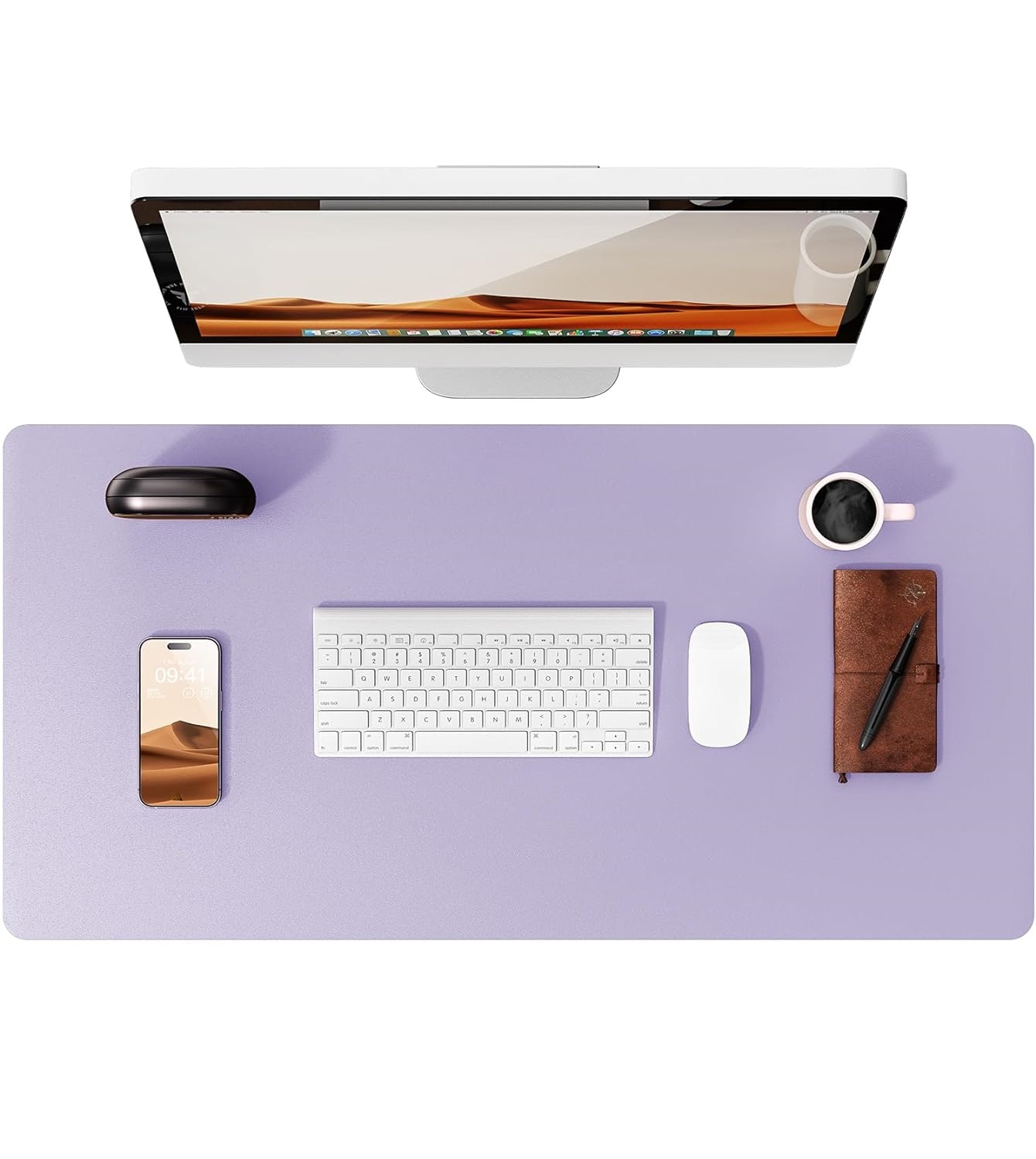 Leather Desk Mat, Large Office Desk Pad, Computer Desk Mat, Laptop Mat for Desk, Desk Protecor Mat, Desktop Mat, Desk Cover Mat: 60x30 cm / PURPLE