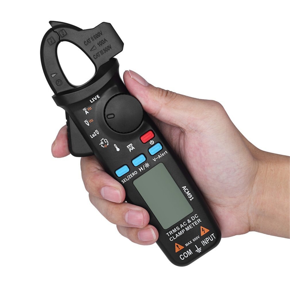 ACM91 Digital Klemme Meter True-RMS DC AC Strom 100A 1mA Genauigkeit Amperemeter Auto Palette Multimeter Voltmeter DMM Tester: Schwarz