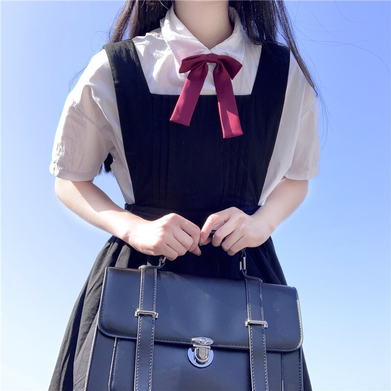 japanese style CollegeStudents High-Waisted Long Suspender Dress Female Summer school uniform jk uniform uniformes estudiantes