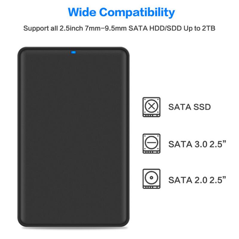 2.5 inch SATA naar USB 3.0 SSD Adapter voor Samsung Seagate SSD 2 TB Harde Schijf Box Externe HDD behuizing Geheugenkaart Adapters