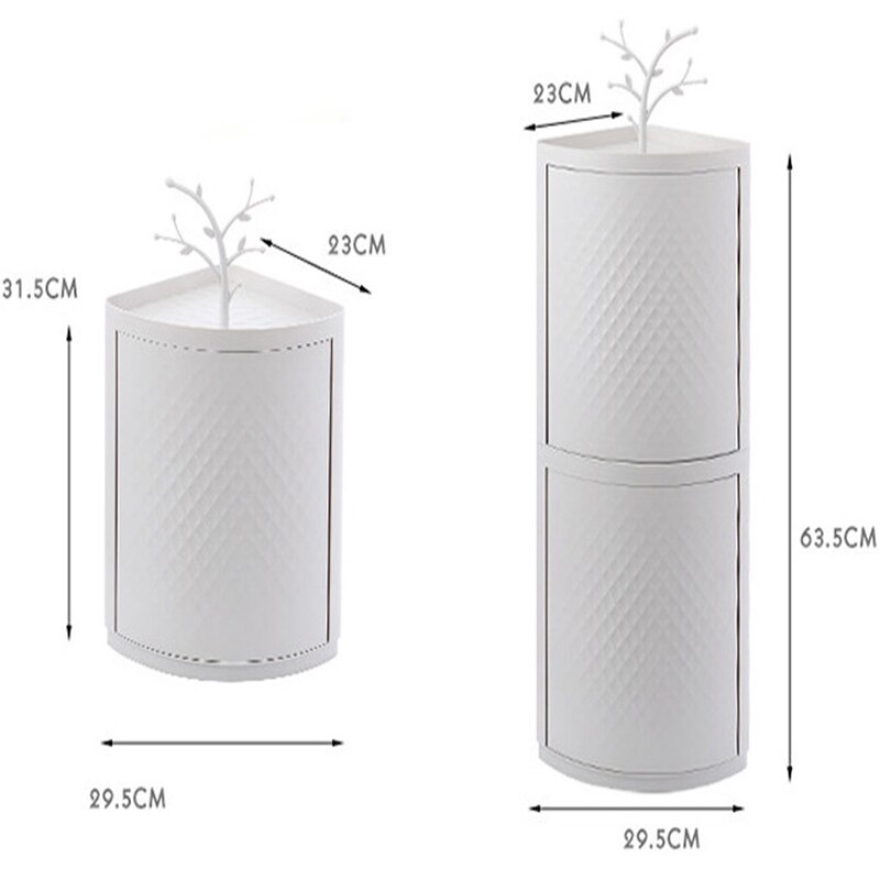 Rotating Triangle Shelf Corner Storage Cabinet Kitchen Wall-Mounted Bathroom Storage Waterproof Bathroom Accessories