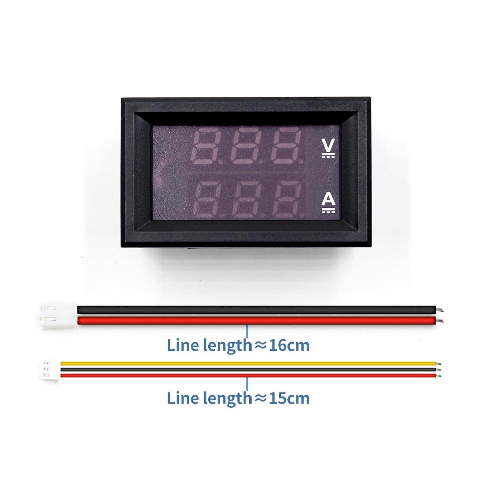 Mini Digitale Voltmeter Ampèremeter DC 100V 10A 50A 100A Panel Amp Volt Voltage Current Meter Tester 0.56 "Blauw red Dual LED Display