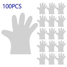 100 Pcs Disposable Gloves Of Transparent Vinyl TPE Gloves Latex-Free Gloves For Hairdressing Clean Laboratory Work Clean Tool