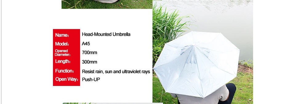 Fishing Hat Portable Anti-Ultraviolet Light Rain Shade Head-Mounted Umbrella For Outdoor Fishing