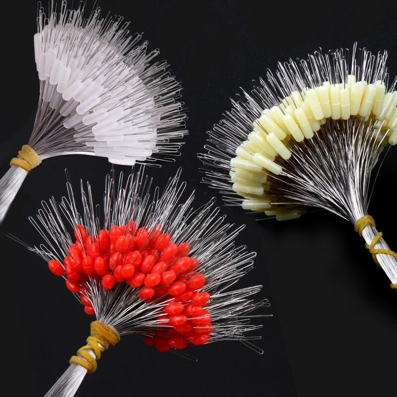 300 unids/lote de tapón de goma transparente flotador S M L tapón Bobber de pesca flotador cilíndrico Space Bean Fish Line Accesorios