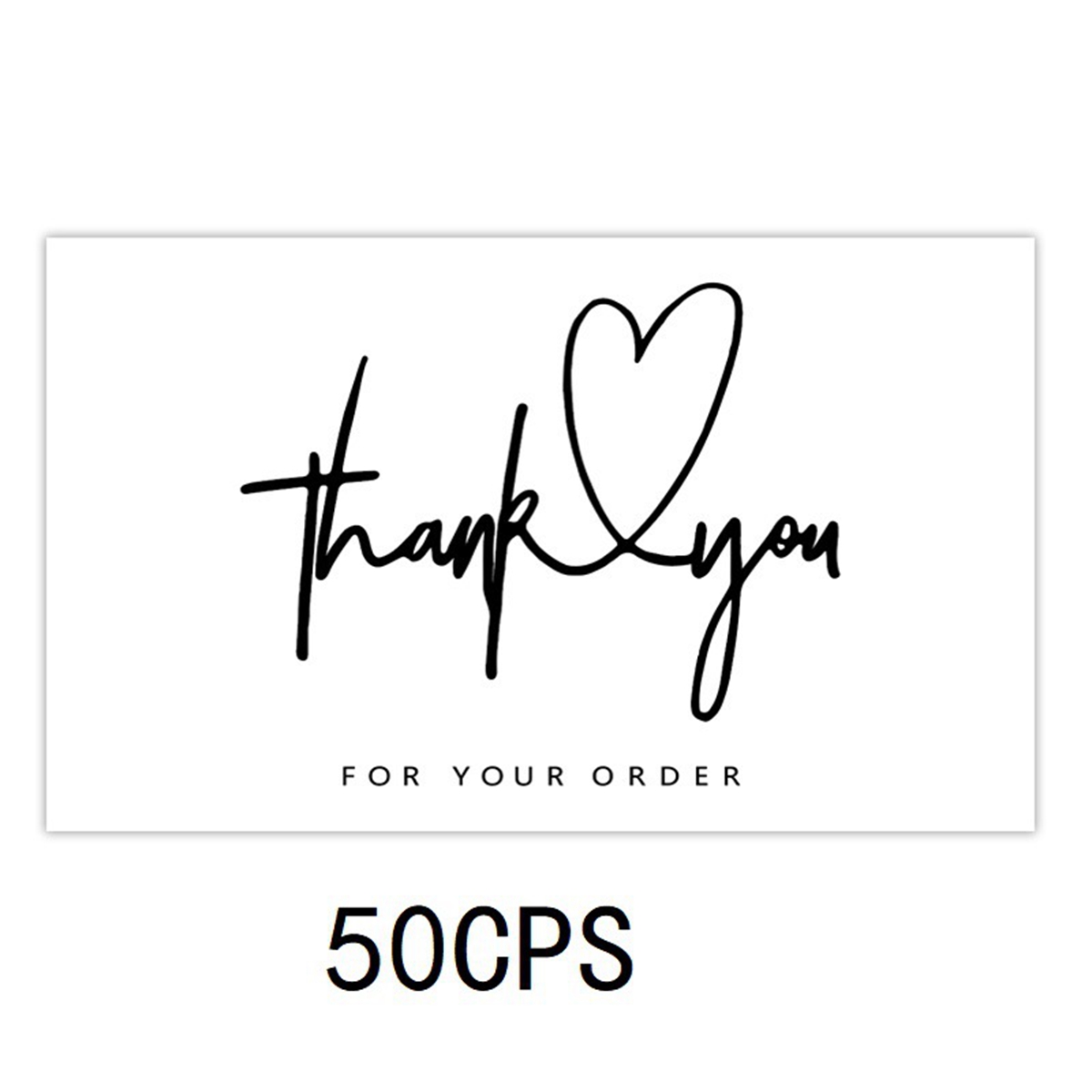 50 stuks bedankkaartjes voor uw steun, kleine klantwaarderingkaartjes voor winkels, online retailers en kantoorartikelen.: Wit