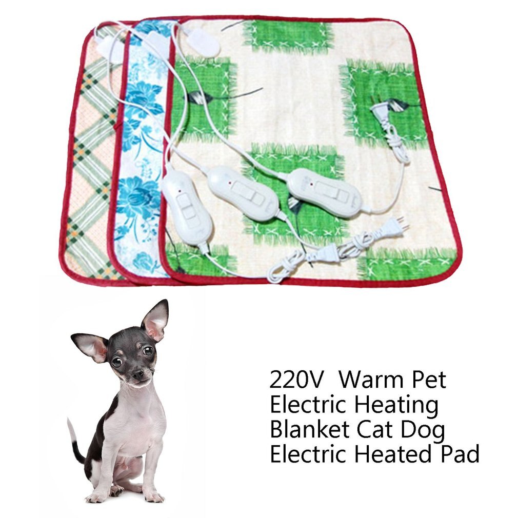 Manta eléctrica de 220V para mascotas, almohadilla eléctrica calefactable para gatos, estera de calefacción antiarañazos para perros, cama para dormir para Otoño e Invierno