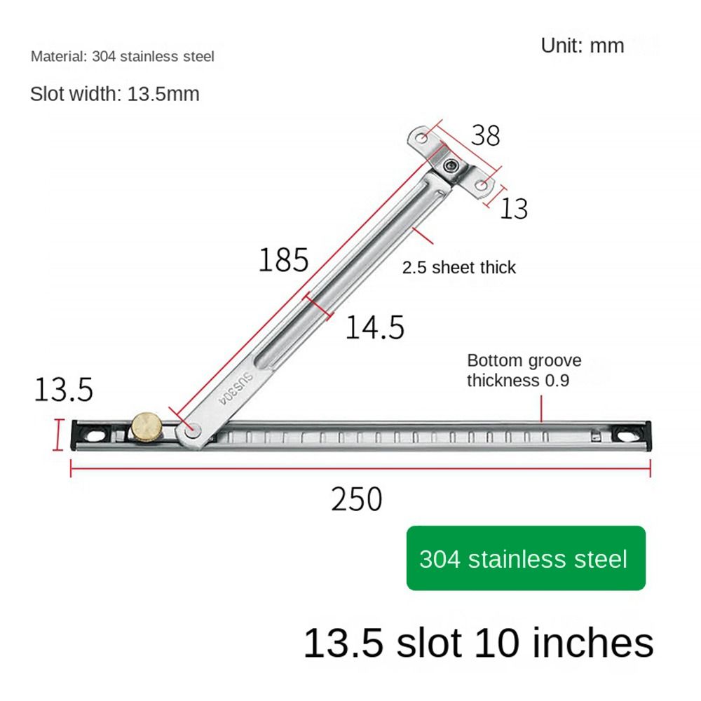 Stainless Steel Window Windproof Brace Window Support Limiter Angle Controller Children Safety Lock Practical Window Hardware: Silver