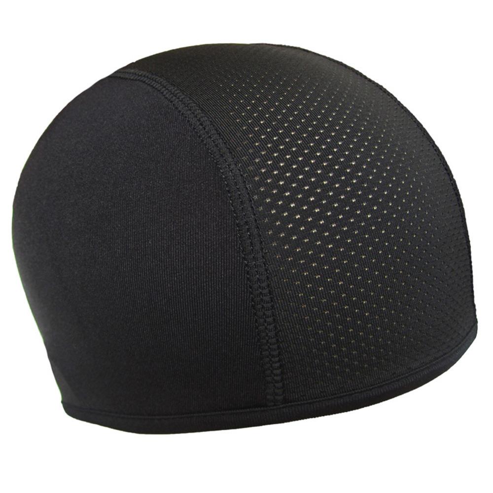 Gorros de ciclismo antisudor para deportes al aire libre, de secado rápido, transpirables, a prueba de viento, forro de casco para motocicleta y bicicleta, color negro