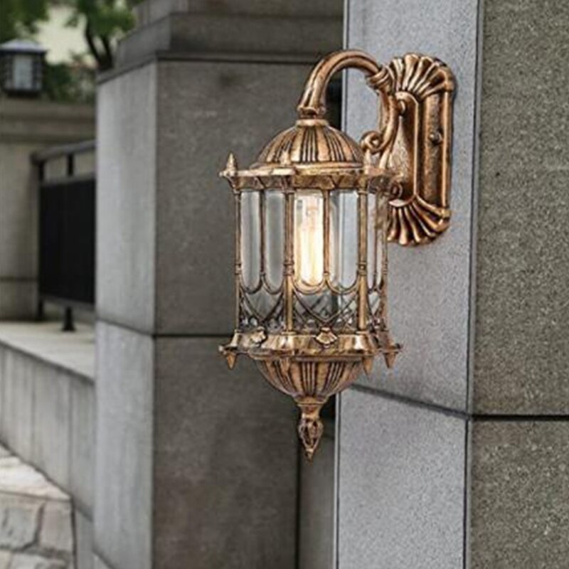Traditional Classical Upside Down Light European Outdoor Waterproof Wall Lamp Balcony Aisle Patio Lantern