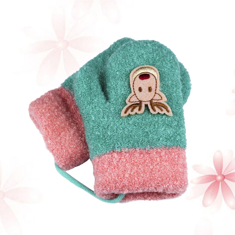 Manopla con estampado de ciervo Unisex para niños, protector de manos cálido de invierno, cobertura completa, interior y exterior, 1 par: Sky-blue