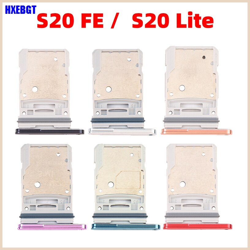 For Samsung Galaxy S20 FE Dual SIM Micro SD Card Tray S20 Lite SD Memory Card Slot Holder Smartphone Repair Parts