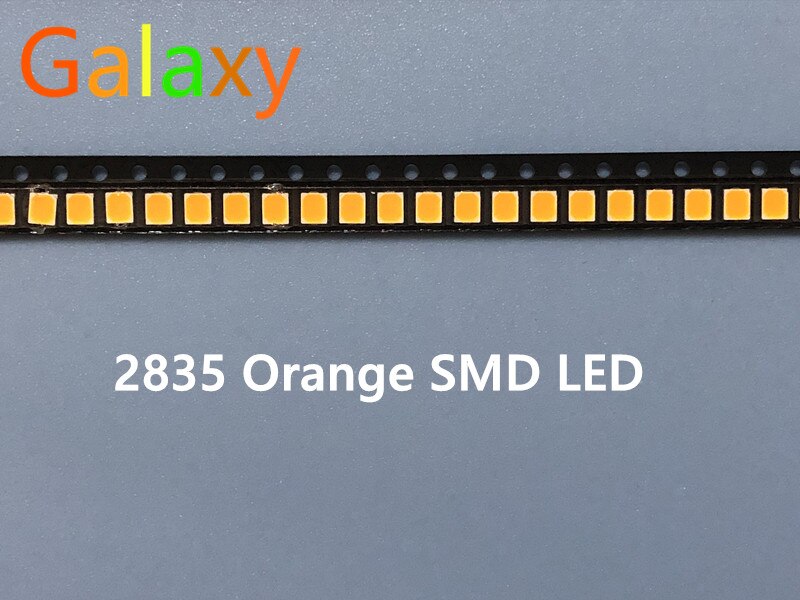 100 stk / smd ledet 2835 lampepærer fremhever 0.2w oransje gult lysdiode