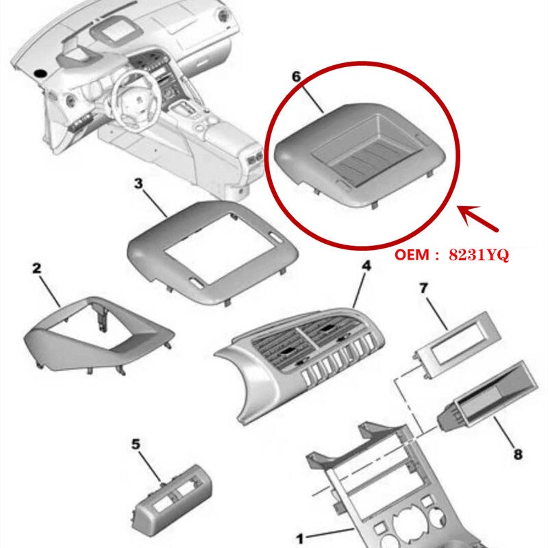 Nadaje się robić Peugeot 3008 deska rozdzielcza rozmaitości Polak centrum pudełko robić przechowywania na deskę rozdzielczą deska rozdzielcza rama nawigacyjna środkowa pokrywa 96782144ZD