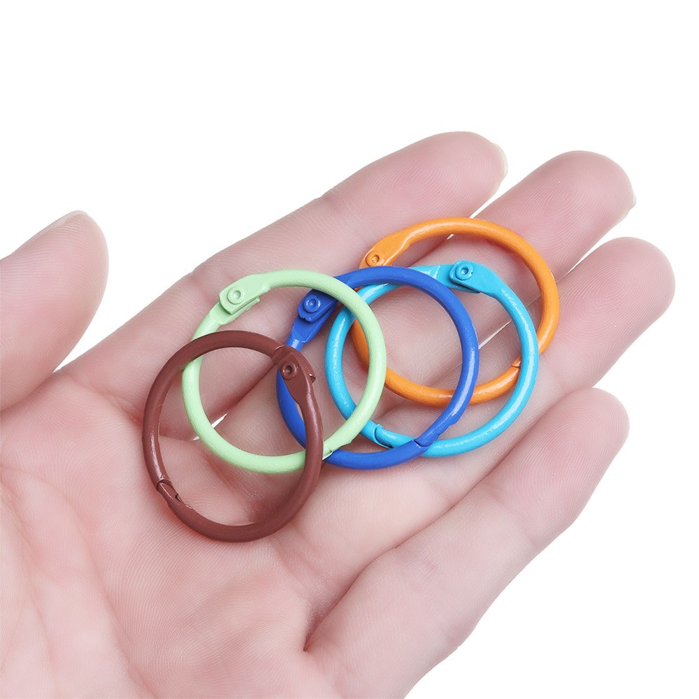 10 sztuk 30mm kolorowy malowany metalowy luźny pierścionek w kształcie liści Notebook pierścień brelok uchwyt brelok oprawianie książek obręcze artykuły do rękodzieła