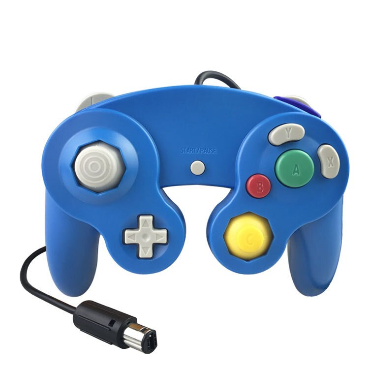 DATA FROG Classic Wired Controller Joypad Joystick Gamepad For Nintend For Gamecube Controller For Wii Vibration Gameing: Blue