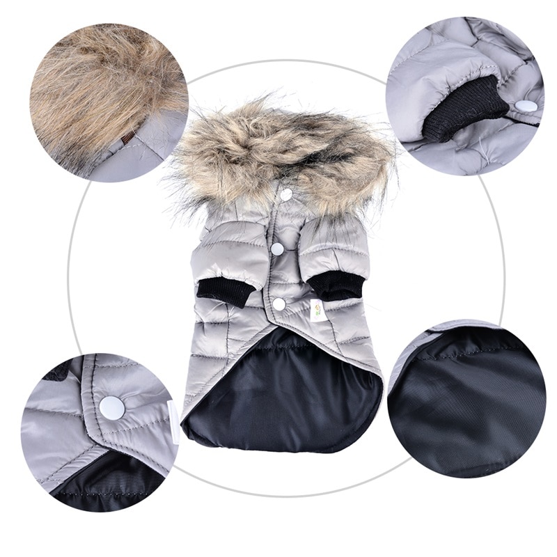 Winter Warm Kleine Kleren Huisdier Jas Voor Chihuahua Soft Fur Hood Puppy Jas Kleding Voor Chihuahua Kleine Grote Honden