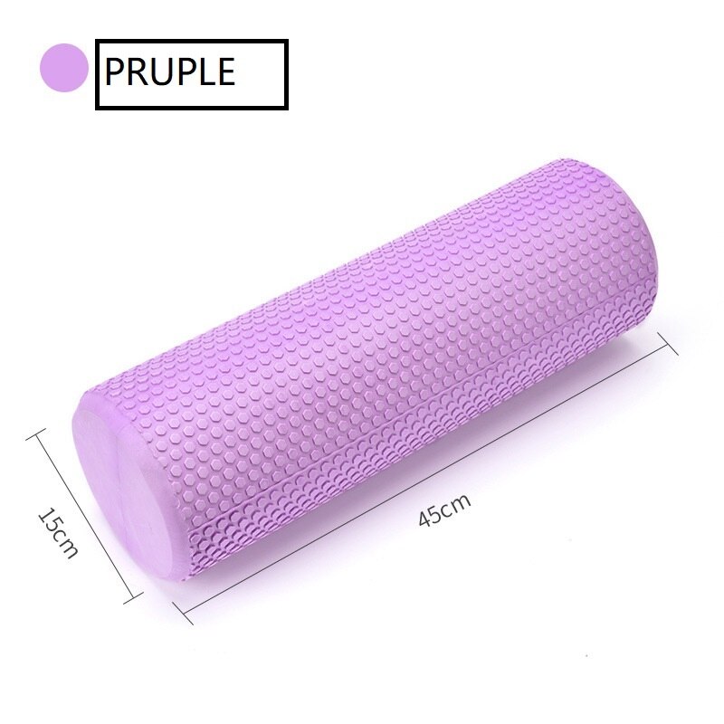45/60CM Yoga Foam Roller High density EVA Muscle Leg Shoulder Roller Massage Tool Fitness Yoga column balance Stick Equipment: Brown