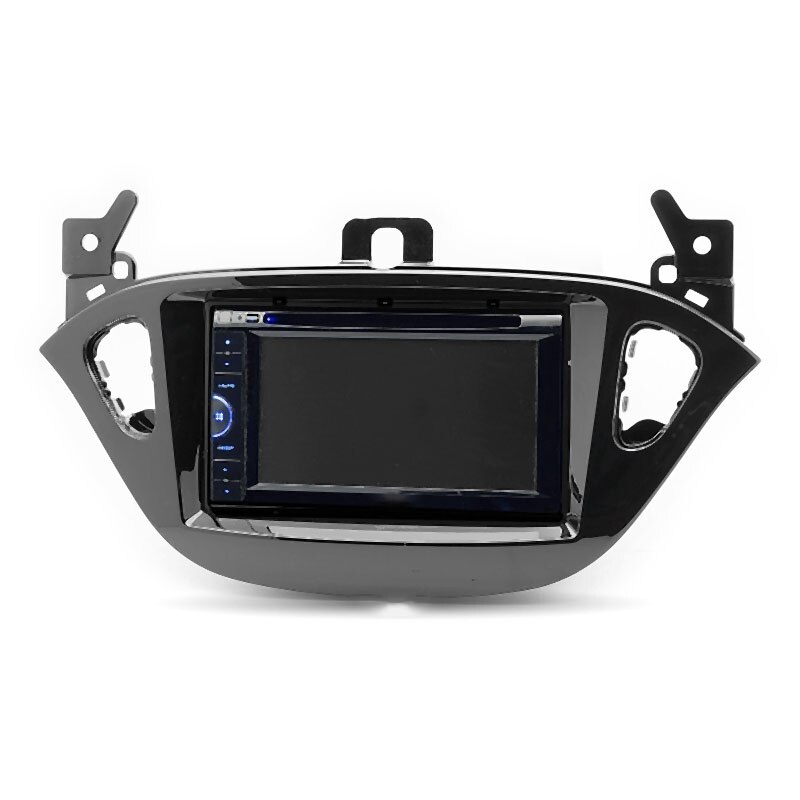 Bilradio fascia facia stereo dash kit panel trim til opel corsa e fra, adam fra - sort