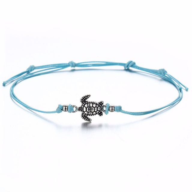 Women's Vintage Heart Flower Barefoot Sandals Beach Anklet Tassel Chain Foot Jewelry Bracelet on Leg Bracelet Ankle Jewelry: blue