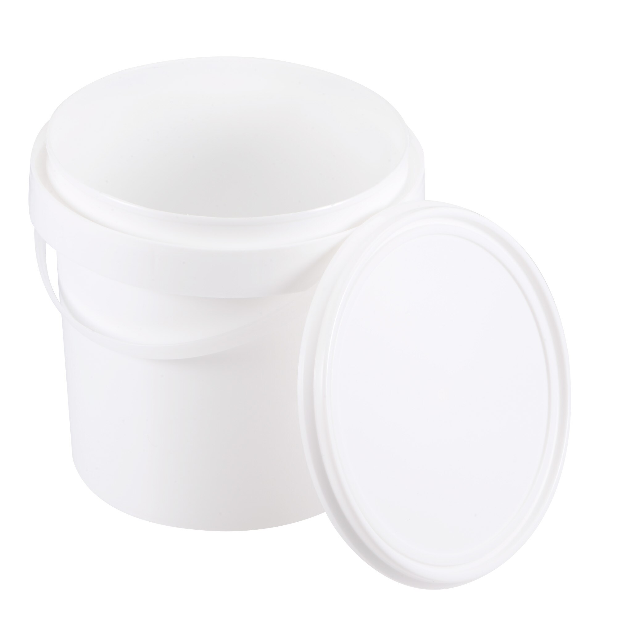 Uxcell Plastic Paint Pail Multipurpose Container 0.26 -Gallon / 1000ml White Paint Cup with Handle and Lid