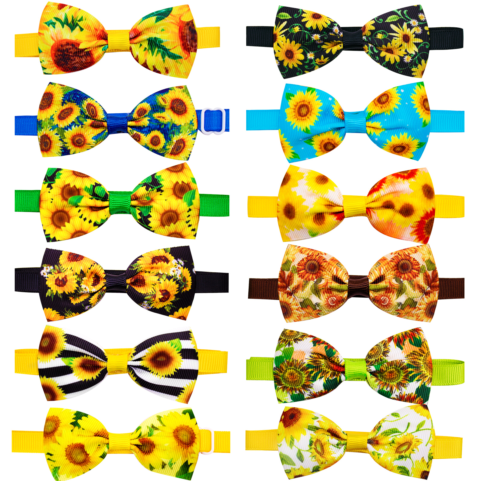 100 sztuk akcesoria dla małych psów muszka dla psa lato słoneczniki akcesoria dla psów psy kot muszki kołnierz krawaty artykuły dla zwierząt: 50pcs