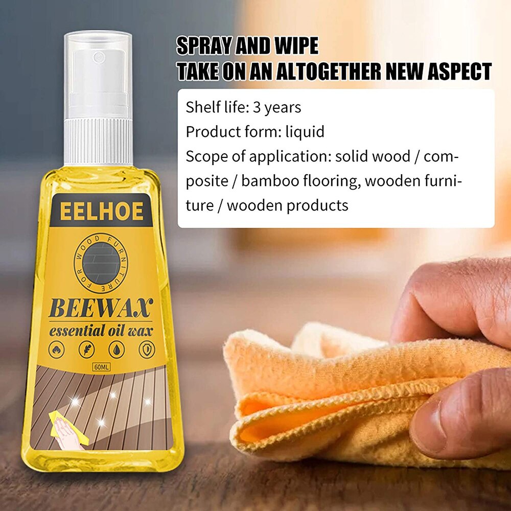 30/60ML Wood Floor Cleaner Polish Oil Floor Care Wax Cleaning Wax Household Cleaner FPing