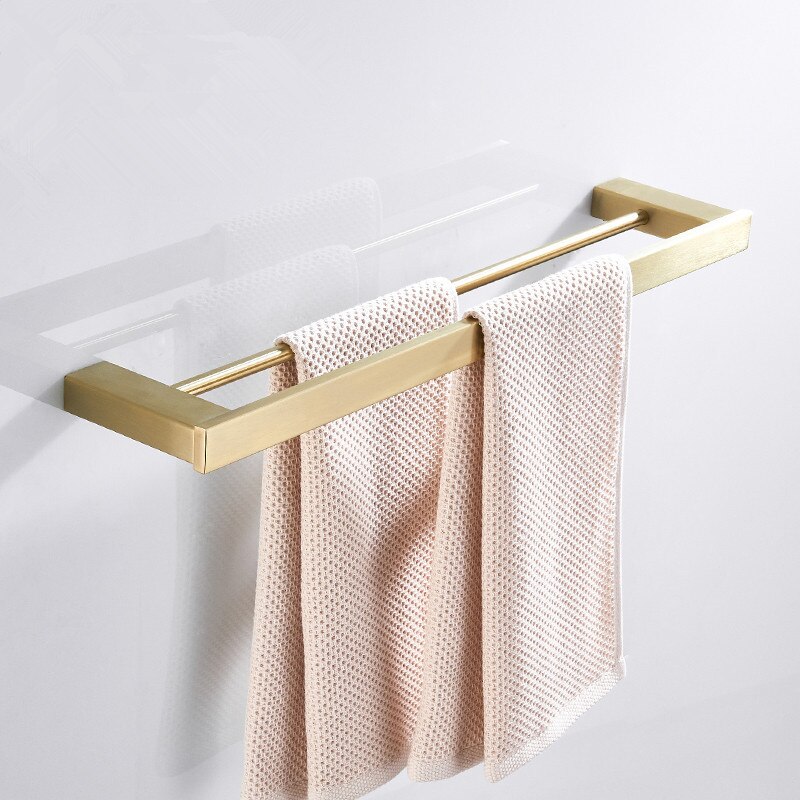 Badeværelse tilbehør sæt håndklædeholder hjørnehylde papirholder solid 304 rustfrit stål børstet guld hardware hardware sæt