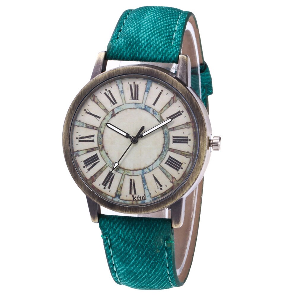 Montre à Quartz avec ceinture en cuir pour femmes, classique, sport, Business, LXH: green