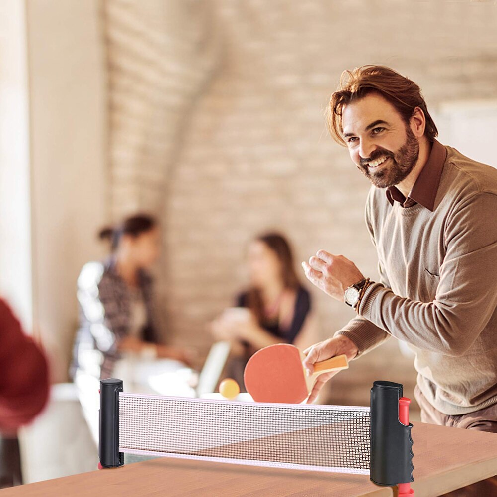 Portable Table Tennis Net Anywhere Retractable Ping Pong Post Net Rack For Any Table Adjustable Table Tennis Rack