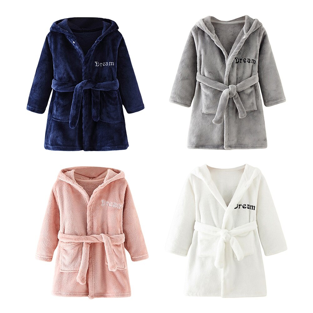 Crianças roupões de banho flanela inverno crianças pijamas com capuz robe infantil pijamas camisola para meninos meninas 3-10 anos roupas de bebê