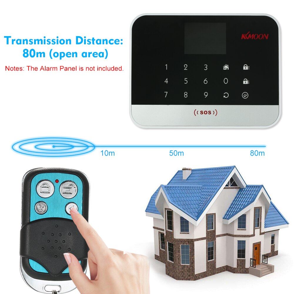 433MHz Wireless Metal Remote Controller with Keychain with Arm/Disarm/Home Arm/SOS 4 Buttons Remote Control Alarm System