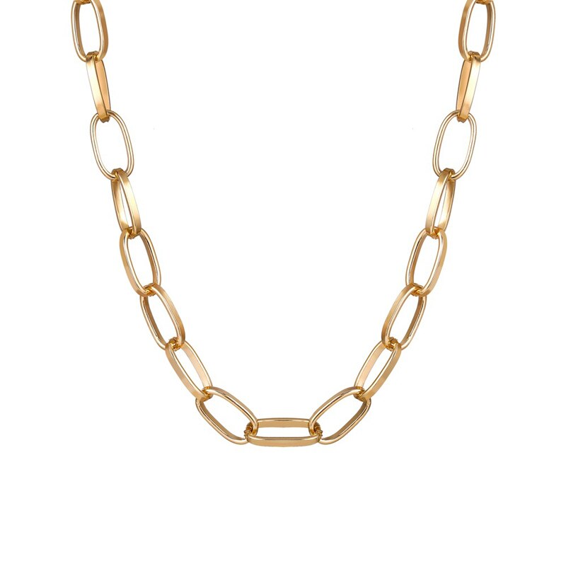 Punk Goud Kleur Choker Ketting Voor Vrouwen Eenvoudige Vintage Chunky Collier Femme Verklaring Partij Sieraden: GOLD