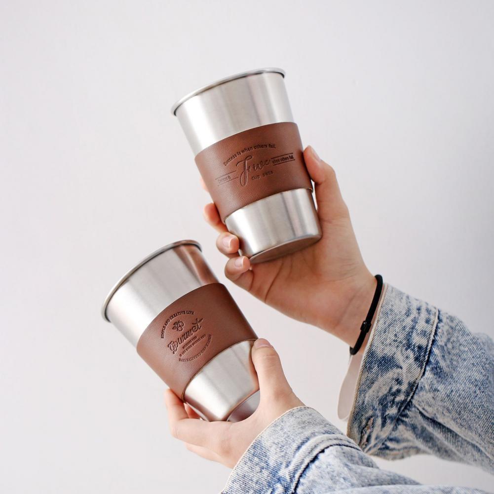 Vasos portátiles resistentes al calor para café, leche, acero inoxidable