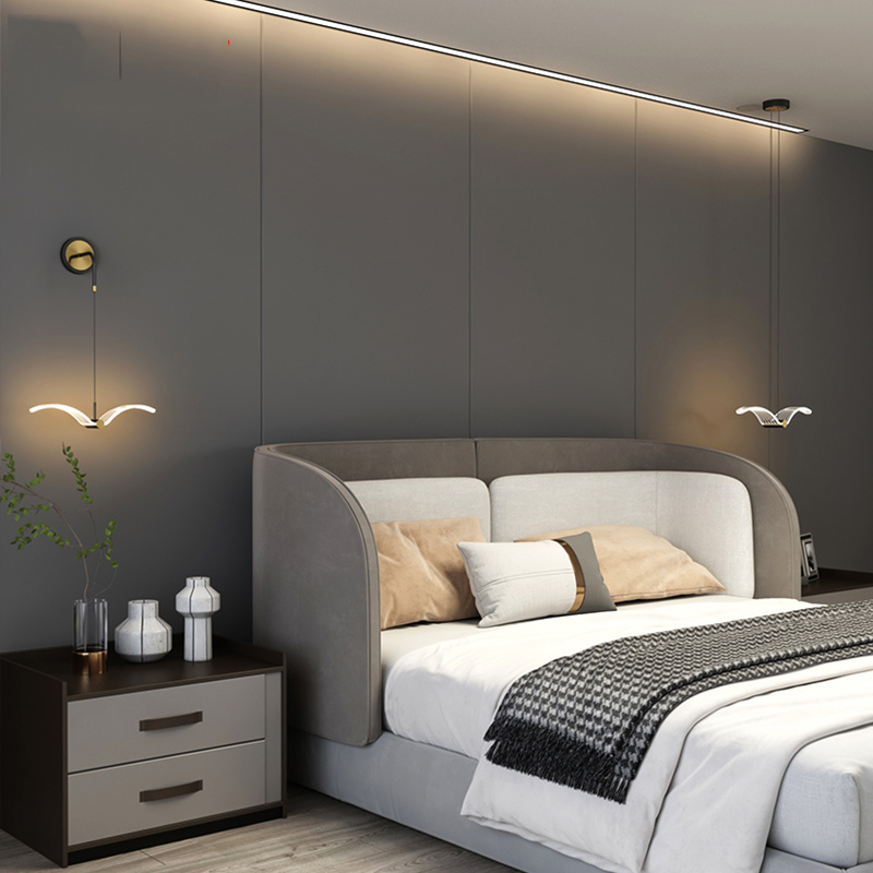 Modern Pendant Light Seagull Art Acrylic Indoor Ceiling Lamp Chandelier Bedside Lighting Kitchen Fixtures Home Decor