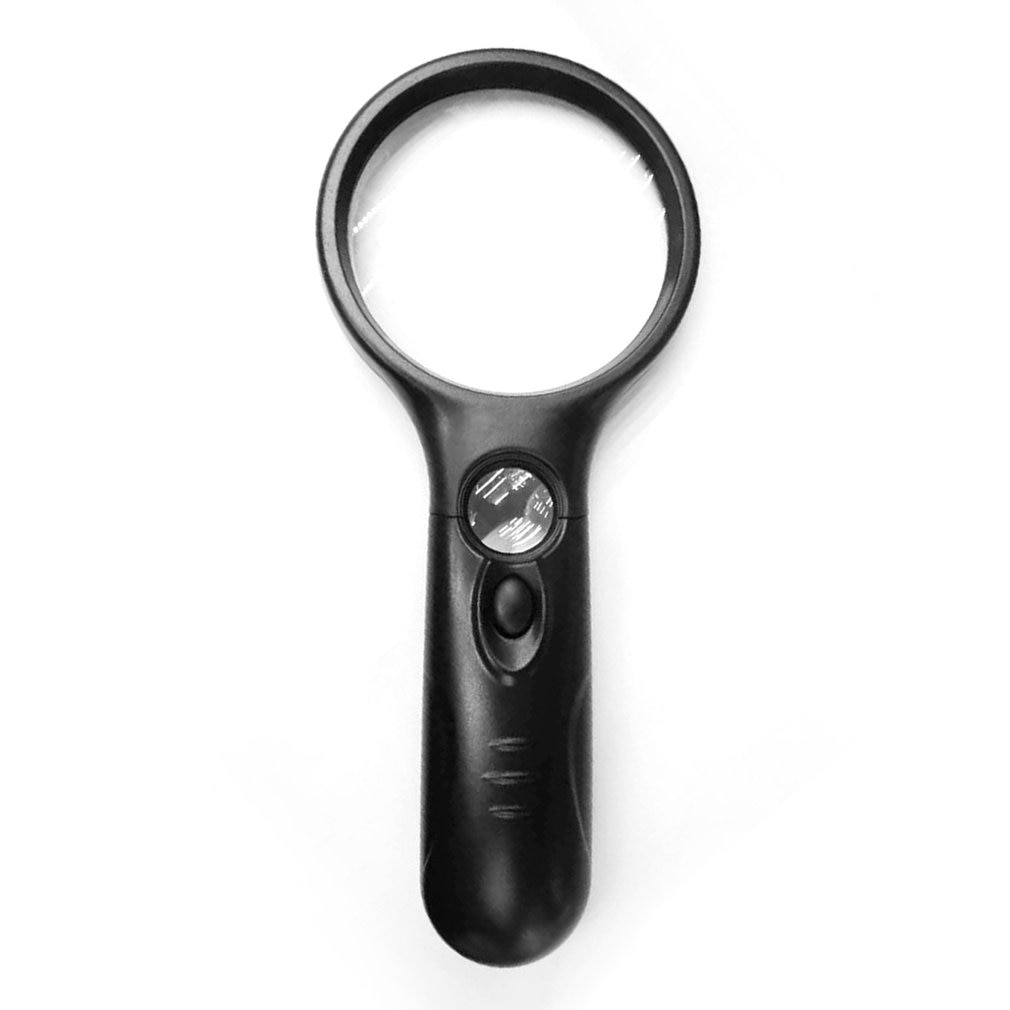 Handheld 3X 45X Illuminated Magnifier 3 LED ABS Body Microscope Reading Magnifying Glass Aid for Seniors loupe