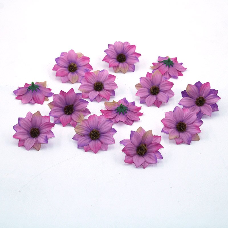 20 stykker kunstige blomster 6 cm silkerose blomster til familie bryllup dekoration krans scrapbog håndværk blomst diy: 15
