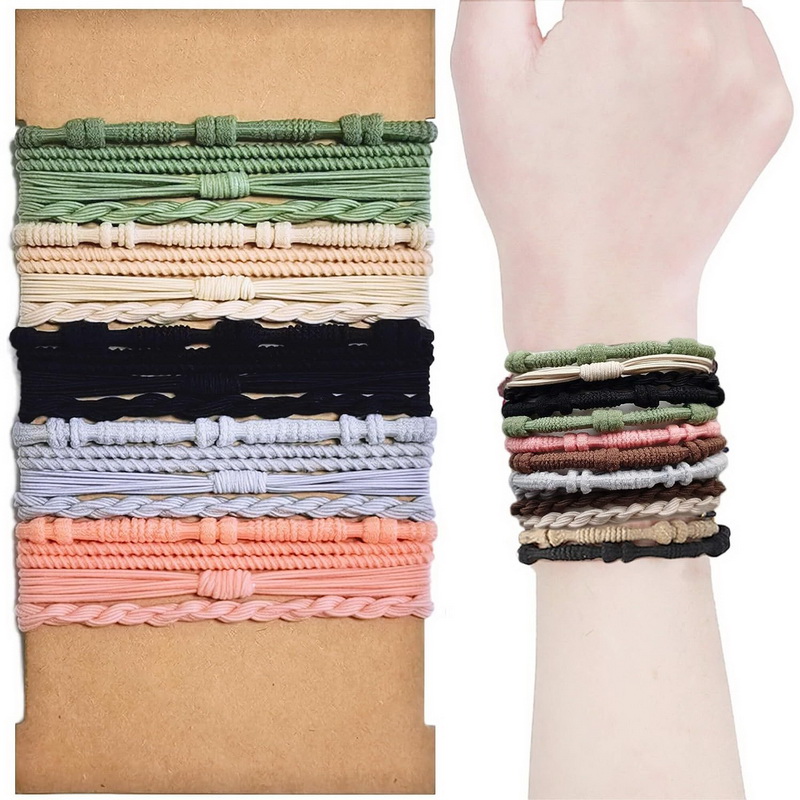 Bandas de goma bohemias para el pelo para mujer, elasticas gomas para hacer pulseras Bohemia gomillas del pelo para niñas gomitas pelo niña gomas de pelo negras coleteros para el pelo mujer accesorios para la cabeza: Lavanda